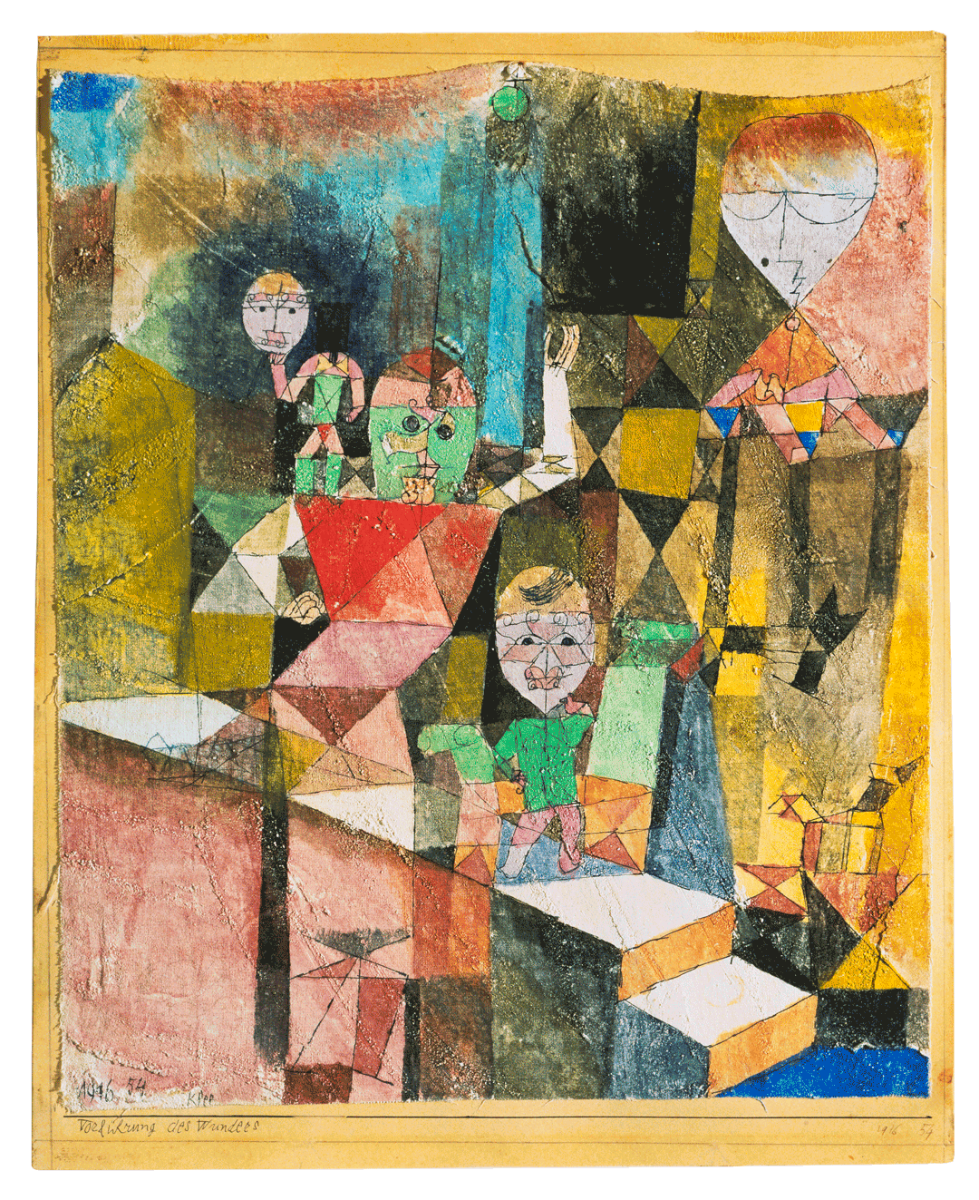 A mixed media work on board by Paul Klee, titled Introducing the Miracle, dated 1916.